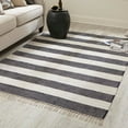 thumbnail image 1 of Unique Loom Chindi Rag Collection Area Rug - Striped (9' x 12' 2" Rectangle Navy Blue/Ivory), 1 of 7