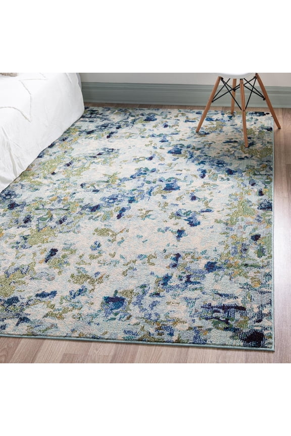 Chromatic Collection Area Rug - Champagne (10' 6" x 16' 5" Rectangle Light Blue/Blue)