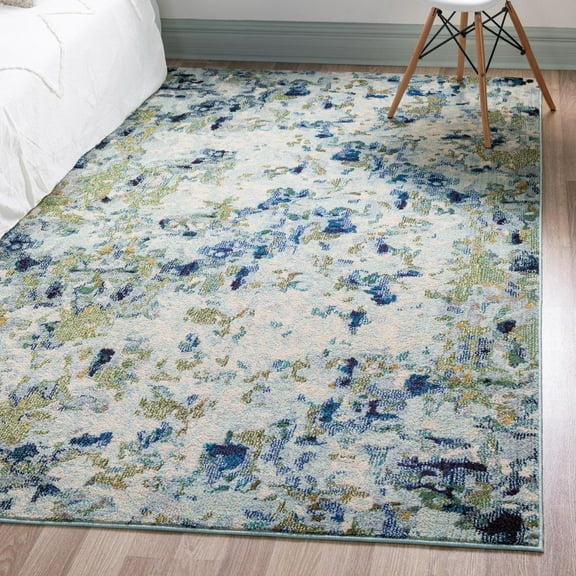 Unique Loom Chromatic Collection Area Rug - Champagne (8' x 10' Rectangle Light Blue/Blue)