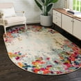 thumbnail image 1 of Unique Loom Chromatic Collection Area Rug - Joyous (3' 3" x 5' 3" Oval Multi/Blue), 1 of 6