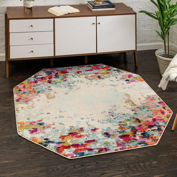 Unique Loom Chromatic Collection Area Rug - Joyous (7' 11" Octagon Multi/Blue)