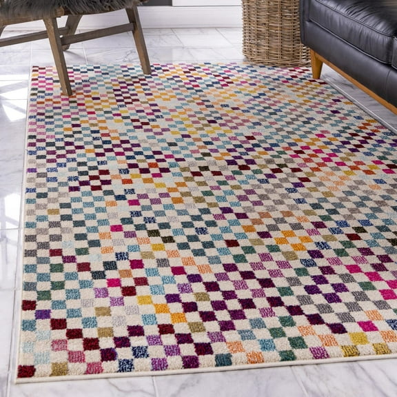 Unique Loom Chromatic Collection Area Rug - Palm Bay (4' x 6' Rectangle Multi/Black)