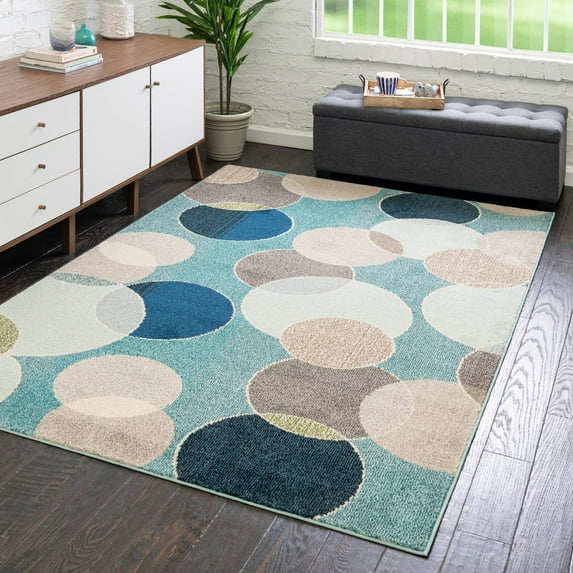 Unique Loom Chromatic Collection Area Rug - Seaside (4' 1" x 6' 1" Rectangle Blue/Beige)