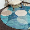 thumbnail image 1 of Unique Loom Chromatic Collection Area Rug - Seaside (8' Round Navy Blue/Beige), 1 of 7