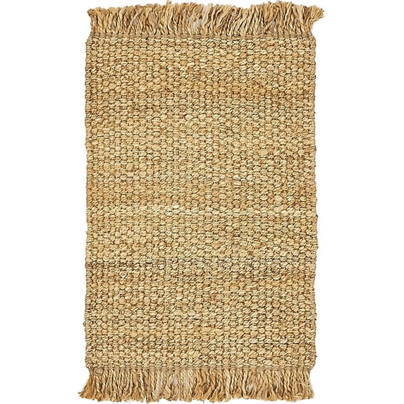 Unique Loom Chunky Jute Rug, Tan (2' 0 x 3' 0)