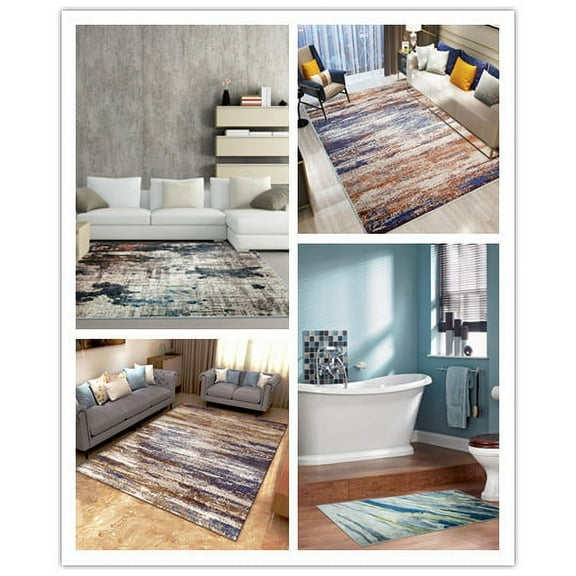 Unique Loom Collection Traditional Vintage Gray Area Rug Washable Faux Fur Mats Multi Colored for Children Nursery Dorm Home Decor
