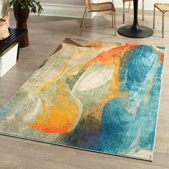 Unique Loom Haerfest Collection Area Rug - Colombia (2' x 3' Rectangle Blue/Green)