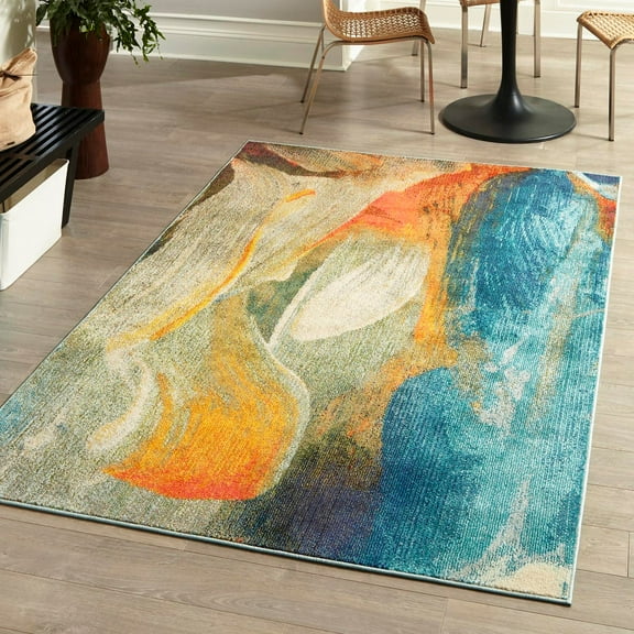Unique Loom Haerfest Collection Area Rug - Colombia (9' x 12' Rectangle Blue/Green)