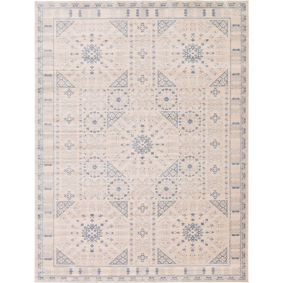 Unique Loom Color Bordered Traditional Area Rugs, Beige