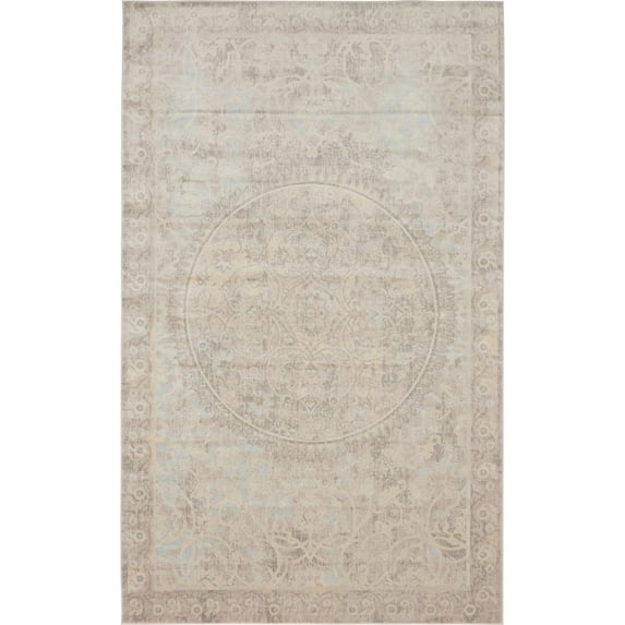 Unique Loom Color Bordered Traditional Area Rugs, Beige
