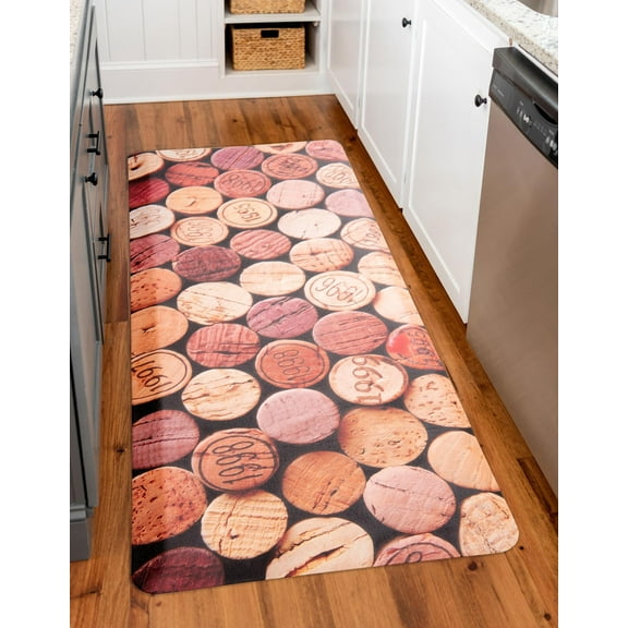 Unique Loom Comfort Mat Collection - Cork (2' x 5' Rectangle Multi/Black)