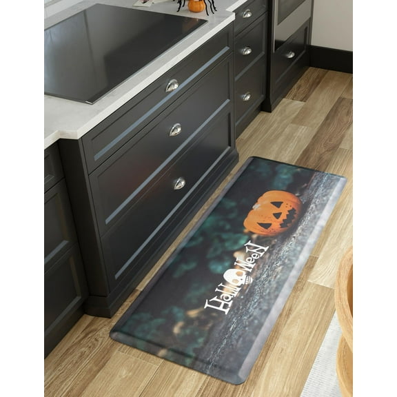 Unique Loom Comfort Mat Collection - Halloween (2'  x 5' Rectangle Multi/Black)