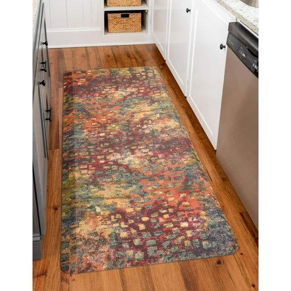 Unique Loom Comfort Mat Collection - Jardin (2' x 5' Rectangle Multi/Beige)