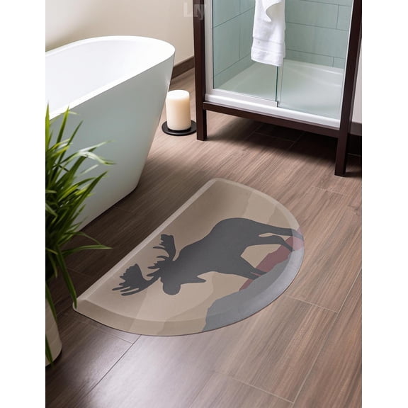 Unique Loom Comfort Mat Collection - Moose (2'  x 3' Hearth Multi/Beige)