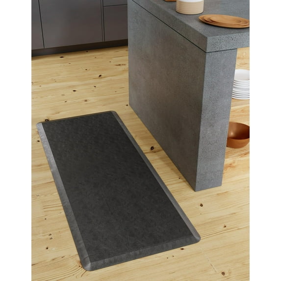 Unique Loom Comfort Mat Collection - Solid (2' x 5' Rectangle Black)
