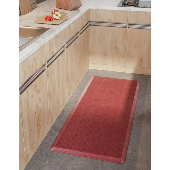 Unique Loom Comfort Mat Collection - Solid (2' x 5' Rectangle Burgundy Red)