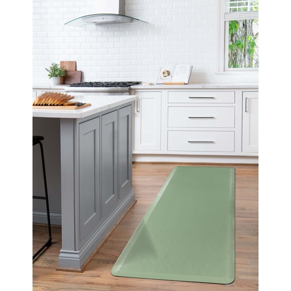 Unique Loom Comfort Mat Collection - Solid (2' x 5' Rectangle Green)