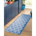 thumbnail image 1 of Unique Loom Comfort Mat Collection - Trellis (2'  x 5' Rectangle Blue/Ivory), 1 of 5