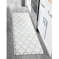 thumbnail image 1 of Unique Loom Comfort Mat Collection - Trellis (2' x 5' Rectangle White Gray), 1 of 6
