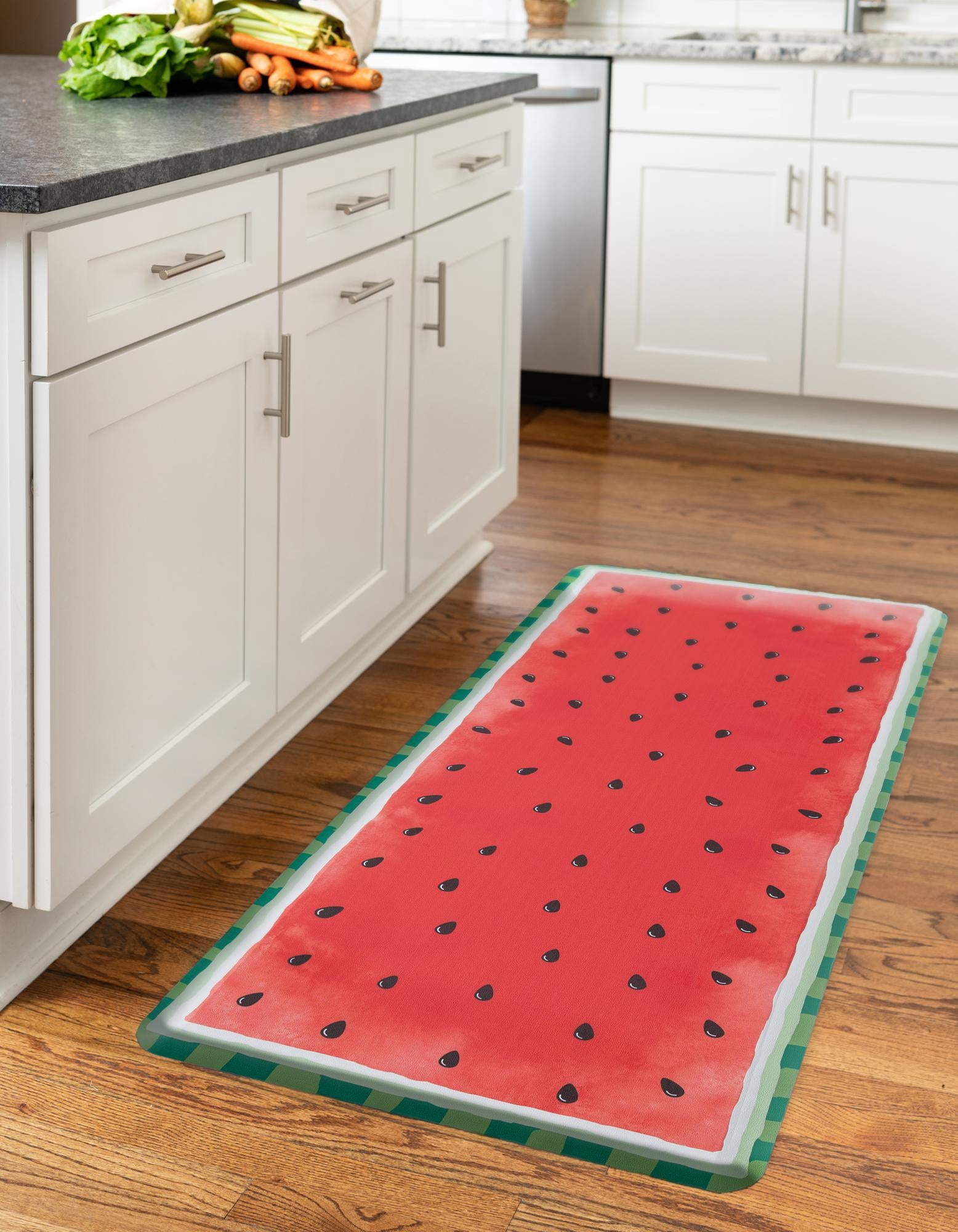 Watermelon Button Mat Unique Loom Comfort Mat Collection - Watermelon (2' x 3' Rectangle ...