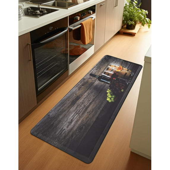 Unique Loom Comfort Mat Collection - Wine (2' x 5' Rectangle Multi/Beige)