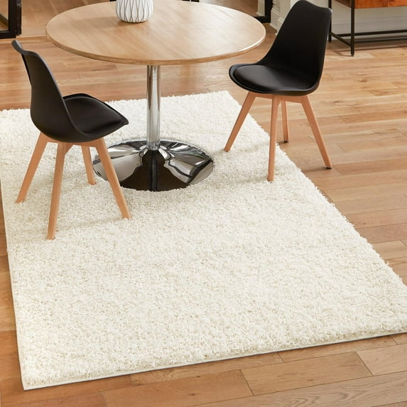 Unique Loom Comfort Solid Shag Collection Area Rug - Solace (2' 2" x 3' 1" Rectangle Snow White)