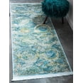 Unique Loom Coppelia Baracoa Rug Light Blue/Blue 2' 2" x 6' 1" Runner ...