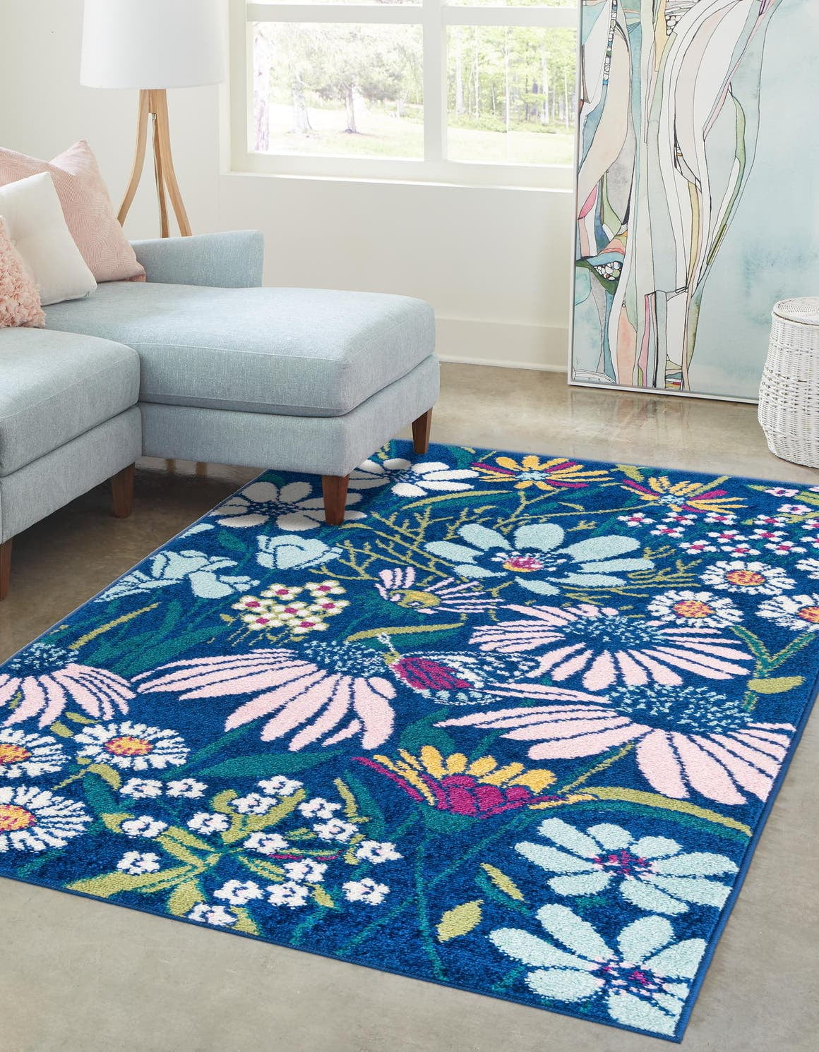 Unique Loom Daisy Bloom Rug ,Rectangle,9' 0
