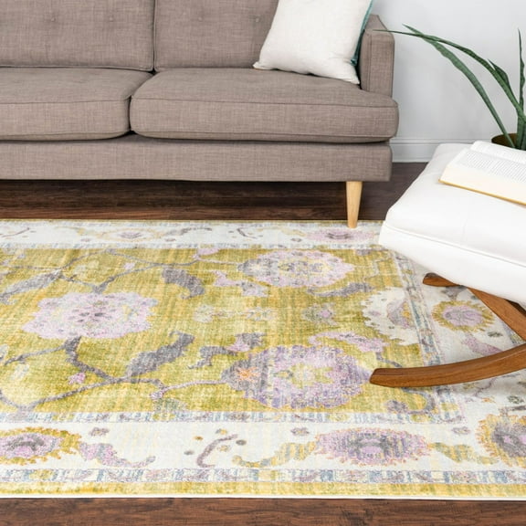 Unique Loom Paragon Collection Area Rug - Daneker (2' 2" x 3' Rectangle Green/Beige)