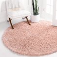 thumbnail image 1 of Unique Loom Davos Shag Collection Area Rug - Solid (10' Round Dusty Rose), 1 of 7