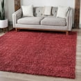 thumbnail image 1 of Unique Loom Davos Shag Collection Area Rug - Solid (10' Square Poppy), 1 of 7