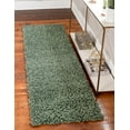 thumbnail image 1 of Unique Loom Davos Shag Collection Area Rug - Solid (2' x 8' Runner Sage), 1 of 7