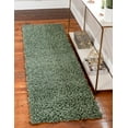 thumbnail image 1 of Unique Loom Davos Shag Collection Area Rug - Solid (2' 7" x 13' 1" Runner Sage), 1 of 7