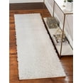 thumbnail image 1 of Unique Loom Davos Shag Collection Area Rug - Solid (2' 7" x 13' 1" Runner White/Ivory), 1 of 7