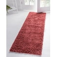 thumbnail image 1 of Unique Loom Davos Shag Collection Area Rug - Solid (2' 7" x 16' 5" Runner Poppy), 1 of 7