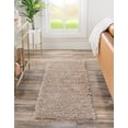 thumbnail image 1 of Unique Loom Davos Shag Collection Area Rug - Solid (2' 7" x 20' Runner Linen), 1 of 6