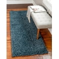 thumbnail image 1 of Unique Loom Davos Shag Collection Area Rug - Solid (2' x 8' Runner Marine Blue), 1 of 7