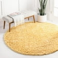 thumbnail image 1 of Unique Loom Davos Shag Collection Area Rug - Solid (4' 1" Round Sun Yellow), 1 of 7