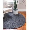 thumbnail image 1 of Unique Loom Davos Shag Collection Area Rug - Solid (5' 3" Round Peppercorn), 1 of 7