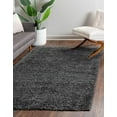 thumbnail image 1 of Unique Loom Davos Shag Collection Area Rug - Solid (5' 3" x 8' Rectangle Peppercorn), 1 of 7