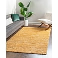 thumbnail image 1 of Unique Loom Davos Shag Collection Area Rug - Solid (5' 3" x 8' Rectangle Sun Yellow), 1 of 7