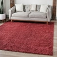 thumbnail image 1 of Unique Loom Davos Shag Collection Area Rug - Solid (5' 3" Square Poppy), 1 of 7