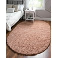 thumbnail image 1 of Unique Loom Davos Shag Collection Area Rug - Solid (5' 3" x 8' Oval Dusty Rose), 1 of 7