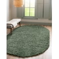 thumbnail image 1 of Unique Loom Davos Shag Collection Area Rug - Solid (5' 3" x 8' Oval Sage), 1 of 7
