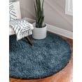 thumbnail image 1 of Unique Loom Davos Shag Collection Area Rug - Solid (6' 1" Round Marine Blue), 1 of 7