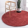 thumbnail image 1 of Unique Loom Davos Shag Collection Area Rug - Solid (6' 1" Round Poppy), 1 of 7