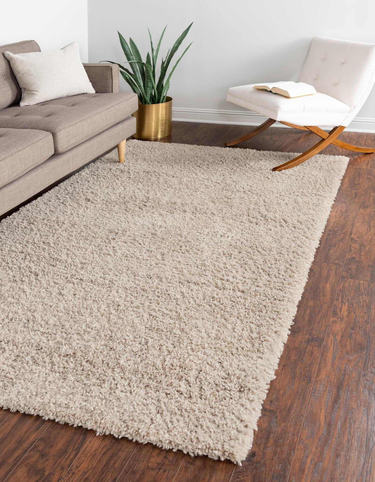 Alpine Ivory Braided Shag 6' x 9' Area Rug