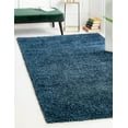 thumbnail image 1 of Unique Loom Davos Shag Collection Area Rug - Solid (6' 1" x 9' Rectangle Marine Blue), 1 of 7