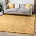 thumbnail image 1 of Unique Loom Davos Shag Collection Area Rug - Solid (7' 1" Square Sun Yellow), 1 of 7