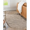 thumbnail image 1 of Unique Loom Davos Shag Collection Area Rug - Solid (7' 10" x 10' Oval Linen), 1 of 7